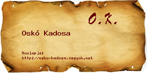 Oskó Kadosa névjegykártya